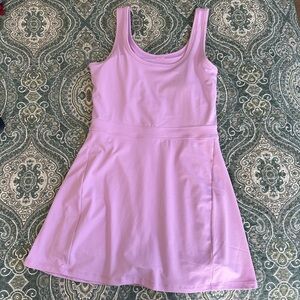 Fabletics purple/pink athletic dress with built in bra & shorts — size small